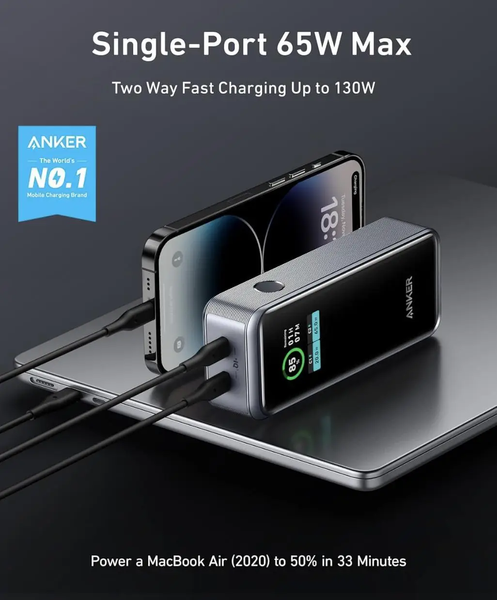 Зовнішній акумулятор (павербанк) Anker Prime 12000mAh 130W (A1335011)