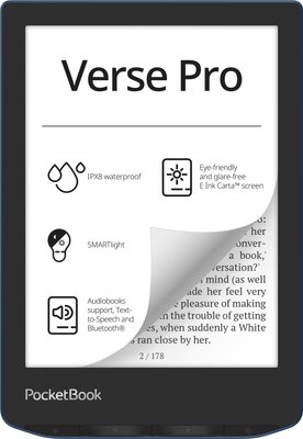 Электронная книга с подсветкой PocketBook 634 Verse Pro Azure (PB634-A-CIS)