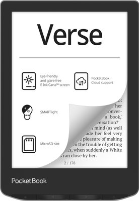 Электронная книга с подсветкой PocketBook 629 Verse Mist Grey (PB629-M-CIS)