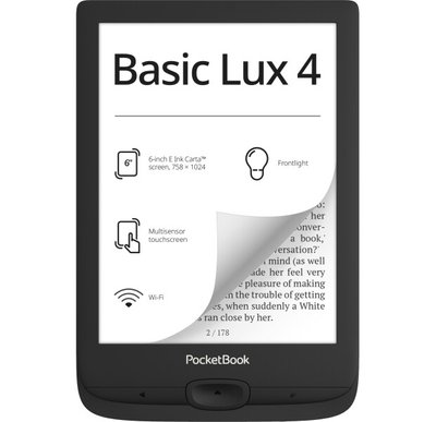 Электронная книга с подсветкой PocketBook 618 Basic Lux 4, Black (PB618-P-CIS)