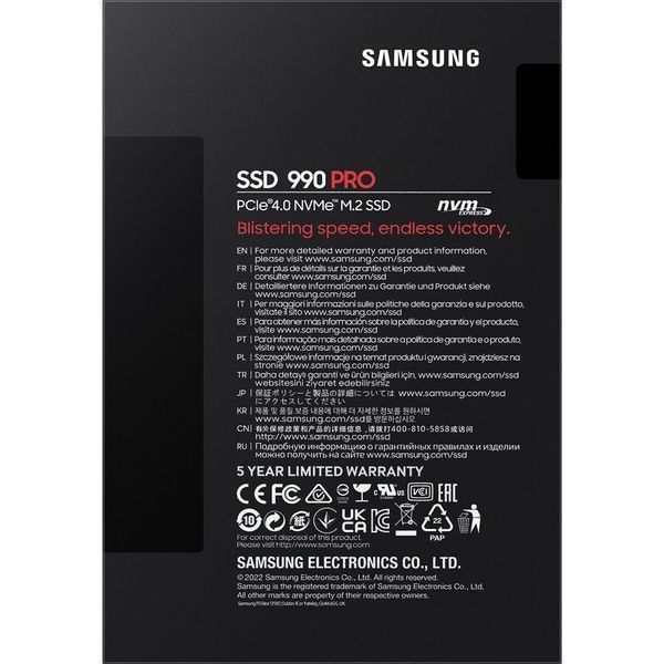 SSD накопитель Samsung 990 PRO 4 TB (MZ-V9P4T0BW)