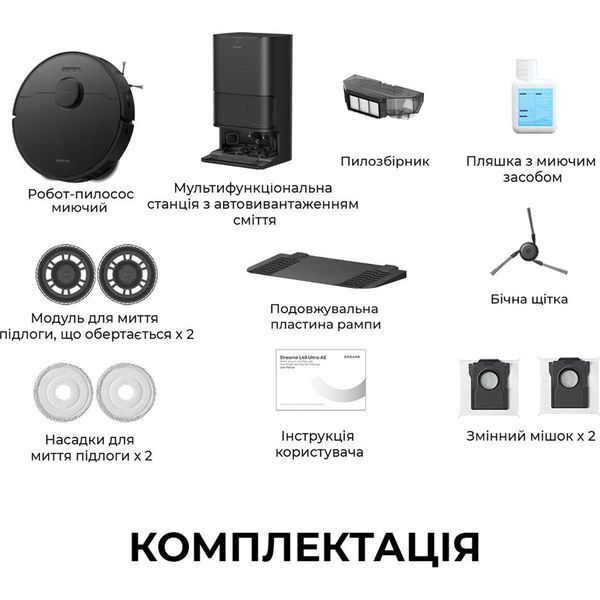 Робот-пилосос з вологим прибиранням Dreame L40 Ultra CE Black (RLD52SE-Bl)
