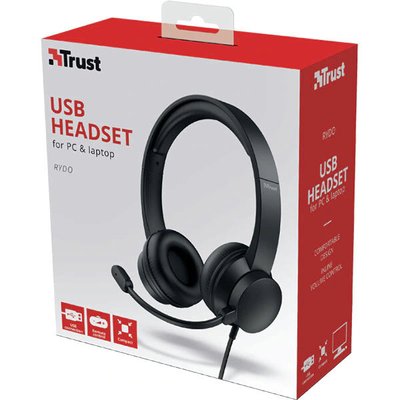 Комп'ютерна гарнітура Trust Rydo On-Ear USB Black (24133)