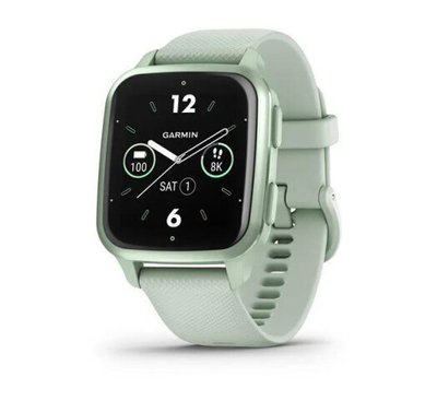 Смарт-годинник Garmin Venu Sq 2 Metallic Mint Aluminum Bezel with Cool Mint Case and Silicone Band (010-02701-02/12/82)