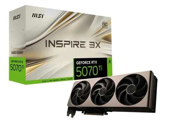 Відеокарта MSI GeForce RTX 5070 Ti 16G INSPIRE 3X OC (G507T-16I3C)