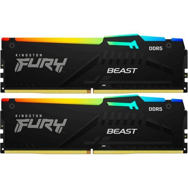 Пам'ять для настільних комп'ютерів Kingston FURY 32 GB (2x16GB) DDR5 5600 MHz FURY Beast RGB (KF556C36BBEAK2-32)