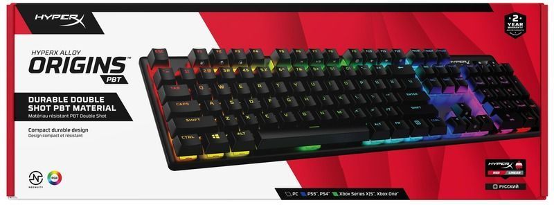 Клавіатура HyperX Alloy Origins PBT RGB Mechnical Red (639N3AA)