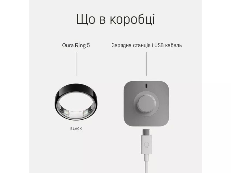 Смарт-кільце Oura Ring 5 Black Size 10 (JZ90-61615-10)