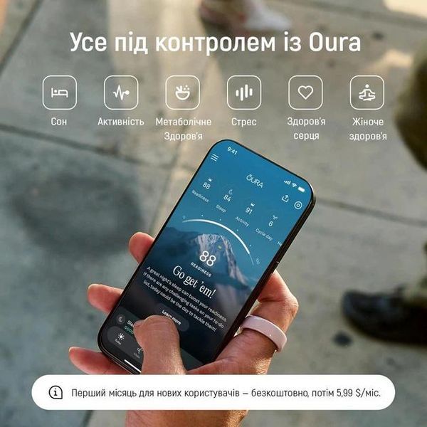Смарт-кільце Oura Ring 4 Ceramic Cloud Size 9 (JZ90-57460-09)
